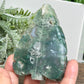 Moss Agate Leaf Healing Crystal Plant Carving 136g