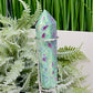 Ruby in Fuchsite UV Reactive Crystal Wand in Stand Generator 184g 121mm