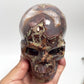 Indonesian Bloodstone Money Agate Skull Healing Crystal Carving 1095g