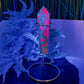 Ruby in Fuchsite UV Reactive Crystal Wand in Stand Generator 184g 121mm