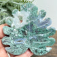 Moss Agate Leaf with Stand Healing Crystal Plant Carving 132g