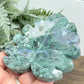 Moss Agate Leaf with Stand Healing Crystal Plant Carving 132g