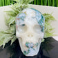 Moss Agate Druzy Hollow Jaw Skull Extra Large Healing Crystal Carving 2982g