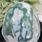 Moss Agate Druzy Hollow Jaw Skull Extra Large Healing Crystal Carving 2982g