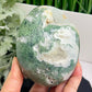 Moss Agate Druzy Skull Healing Crystal Carving 1218g