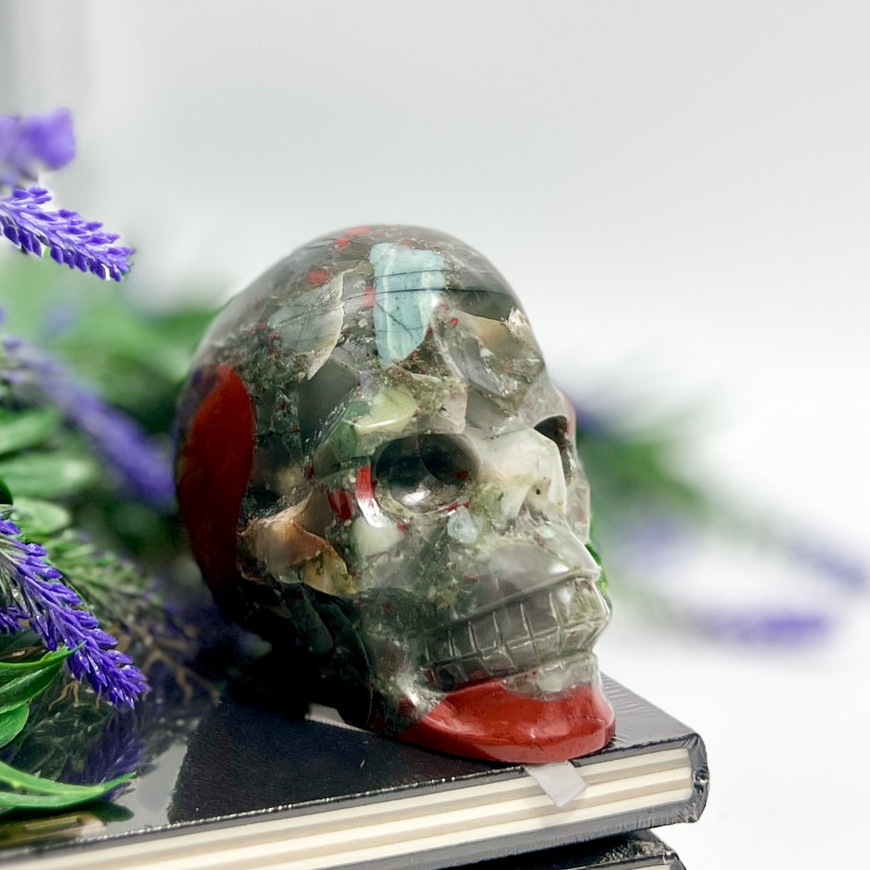 Setonite African Jasper Blood Stone Skull Healing Crystal Carving 808g