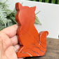 Red Jasper Kitty Cat Healing Crystal Animal Carving 184g