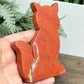 Red Jasper Kitty Cat Healing Crystal Animal Carving 184g