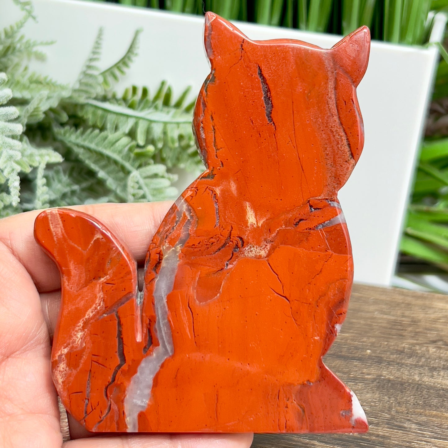 Red Jasper Kitty Cat Healing Crystal Animal Carving 198g