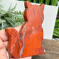 Red Jasper Kitty Cat Healing Crystal Animal Carving 198g