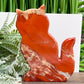 Red Jasper Kitty Cat Healing Crystal Animal Carving 174g