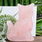 Rose Quartz Kitty Cat Healing Crystal Animal Carving 168g