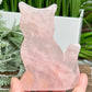 Rose Quartz Kitty Cat Healing Crystal Animal Carving 168g