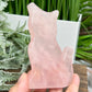 Rose Quartz Kitty Cat Healing Crystal Animal Carving 168g