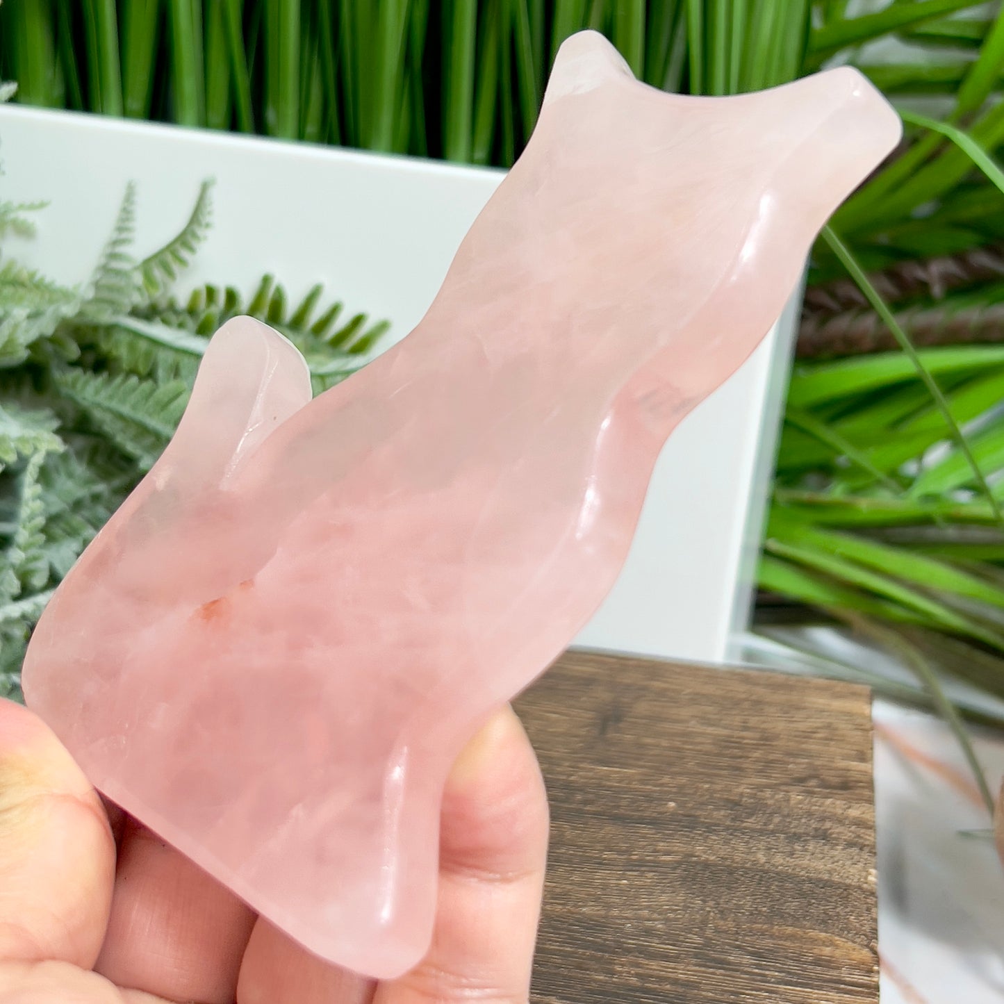 Rose Quartz Kitty Cat Healing Crystal Animal Carving 168g