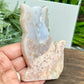 Flower Agate Kitty Cat Healing Crystal Animal Carving 182g