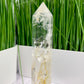 Clear Quartz with Golden Healer Tower Super Clear Crystal Generator 658g 246mm