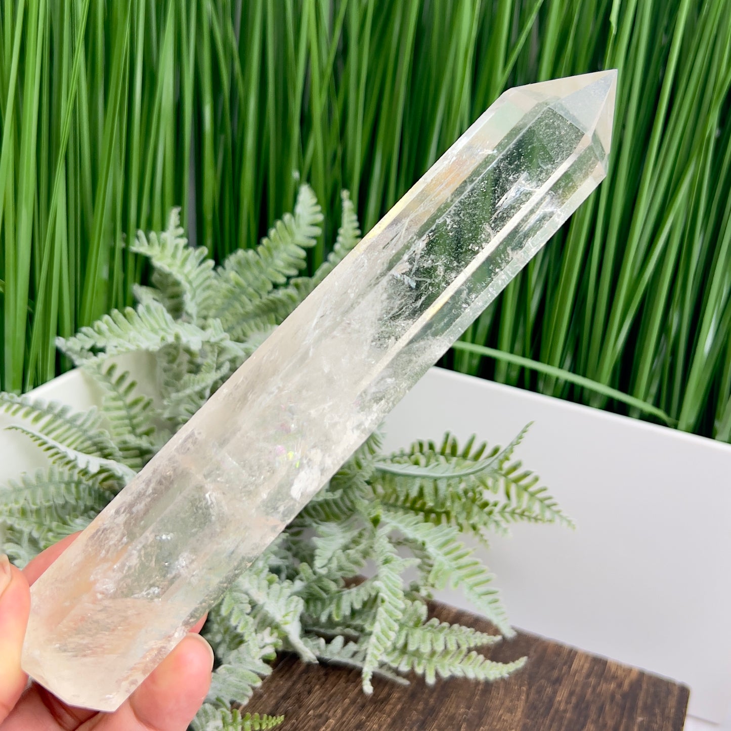 Clear Quartz Tower Top Quality Crystal Generator 282g 184mm