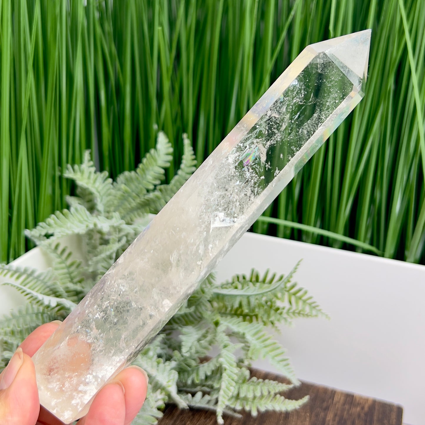 Clear Quartz Tower Top Quality Crystal Generator 282g 184mm