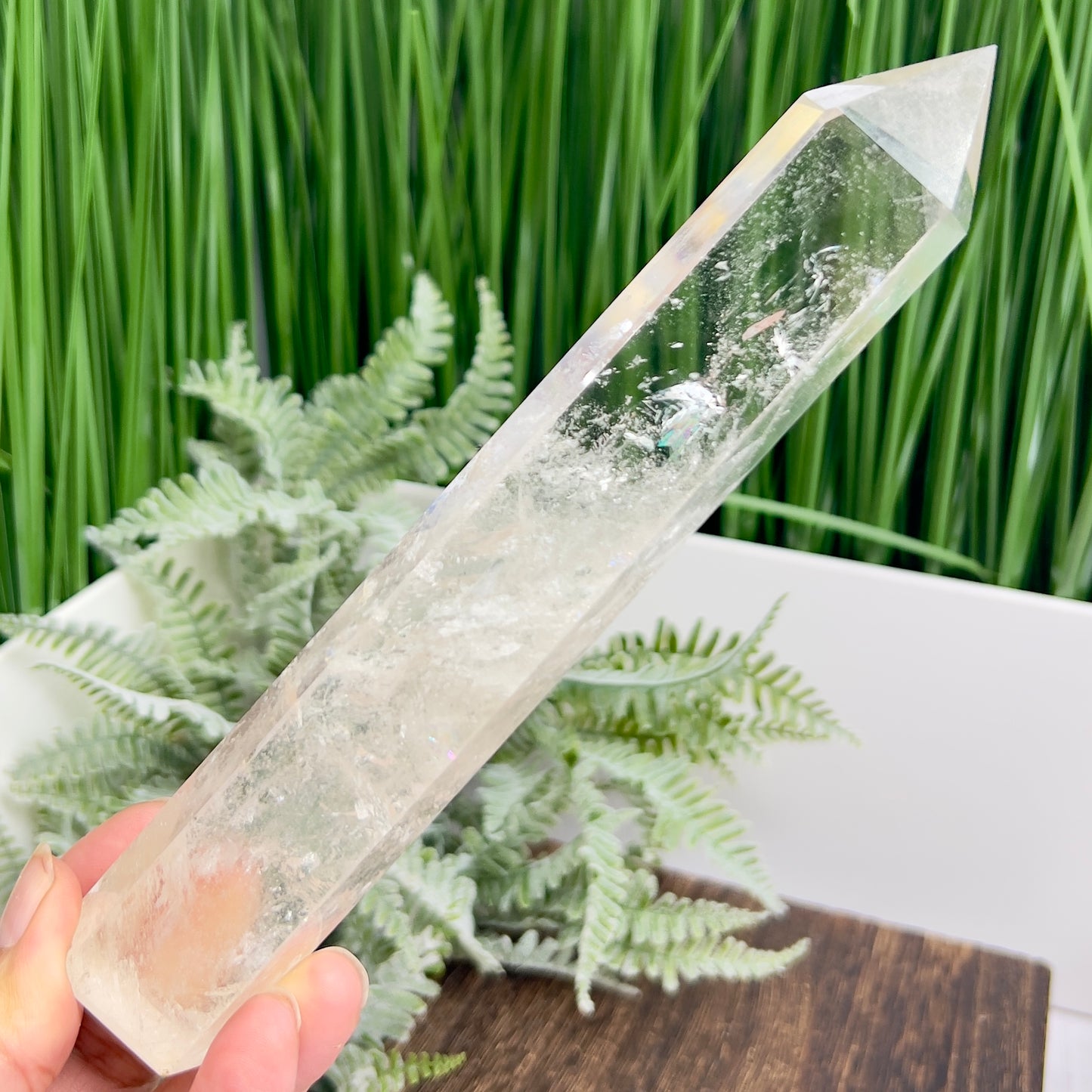 Clear Quartz Tower Top Quality Crystal Generator 282g 184mm