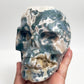 Moss Agate Skull Healing Crystal Carving 1455g