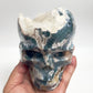 Moss Agate Skull Healing Crystal Carving 1455g