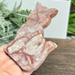 Red Onyx Cat Healing Crystal Animal Carving 158g