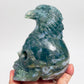 Moss Agate Eagle Bird on Skull Healing Crystal Carving 1092g