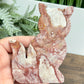 Red Onyx Cat Healing Crystal Animal Carving 158g