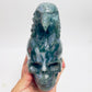 Moss Agate Eagle Bird on Skull Healing Crystal Carving 1092g