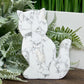 Howlite Cat Healing Crystal Animal Carving 237g