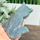 Ruby in Kyanite Zoisite Kitty Cat UV Reactive Crystal Animal Carving 240g