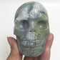 Moss Agate Skull Healing Crystal Carving 428g