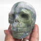 Moss Agate Skull Healing Crystal Carving 428g