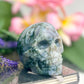 Moss Agate Skull Healing Crystal Carving 458g