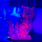 Ruby in Kyanite Zoisite Kitty Cat UV Reactive Crystal Animal Carving 222g