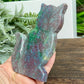 Ruby in Kyanite Zoisite Kitty Cat UV Reactive Crystal Animal Carving 222g