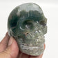 Moss Agate Skull Healing Crystal Carving 413g