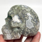 Moss Agate Skull Healing Crystal Carving 413g