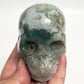 Moss Agate Skull Healing Crystal Carving 413g