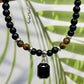 Tigers Eye Black Obsidian Necklace Grounding Wearable Crystal Australian Seller