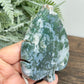 Moss Agate Leaf Healing Crystal Plant Carving 184g