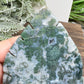 Moss Agate Leaf Healing Crystal Plant Carving 184g