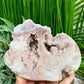 Pink Amethyst Quartz Free Form with Stand Natural Crystal 602g