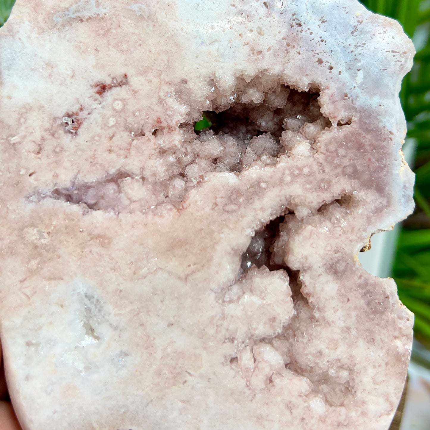 Pink Amethyst Quartz Free Form with Stand Natural Crystal 602g