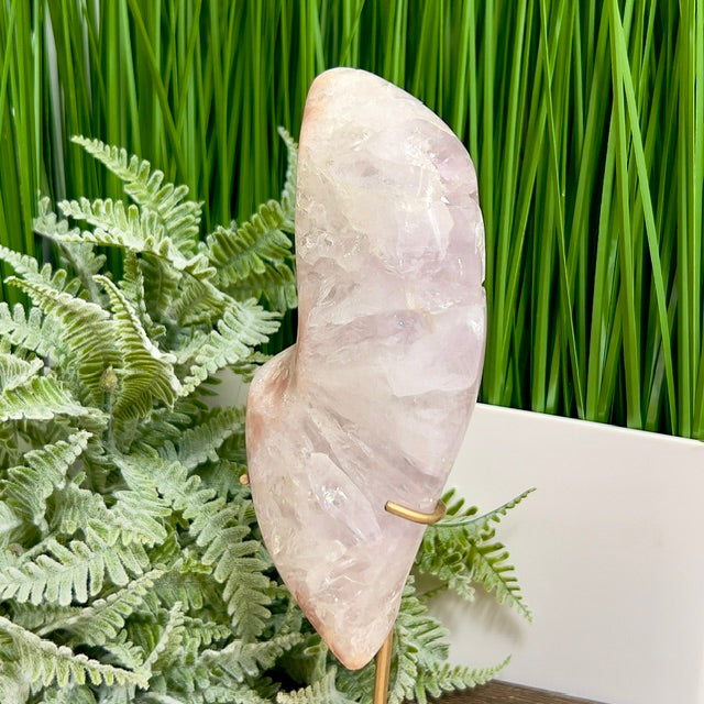 Pink Amethyst Quartz Free Form with Stand Natural Crystal 520g