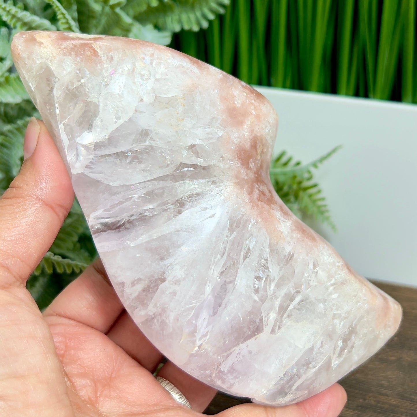 Pink Amethyst Quartz Free Form with Stand Natural Crystal 520g