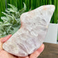 Pink Amethyst Quartz Free Form with Stand Natural Crystal 520g