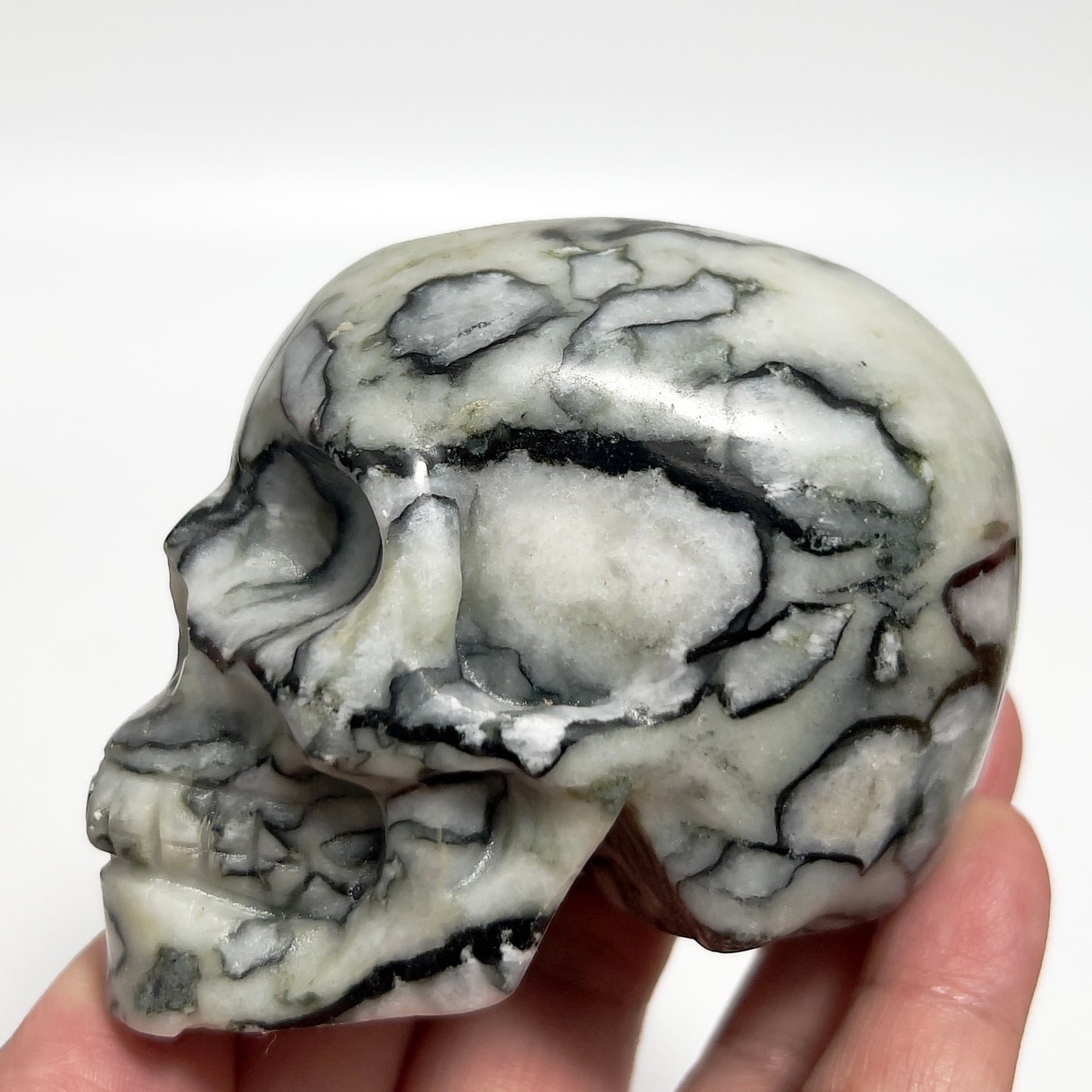 Jade Skull Healing Crystal Carving 466g