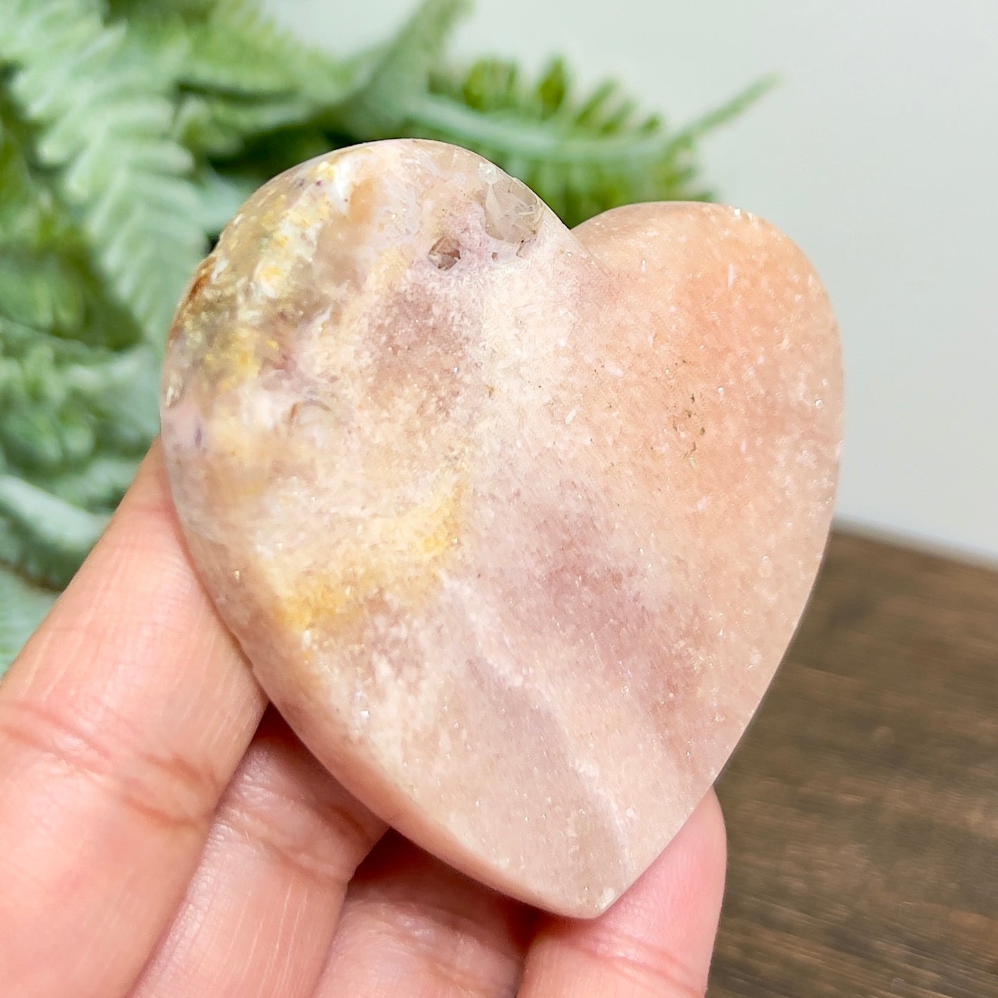 Pink Amethyst Heart with Stand Natural Healing Crystal 74g